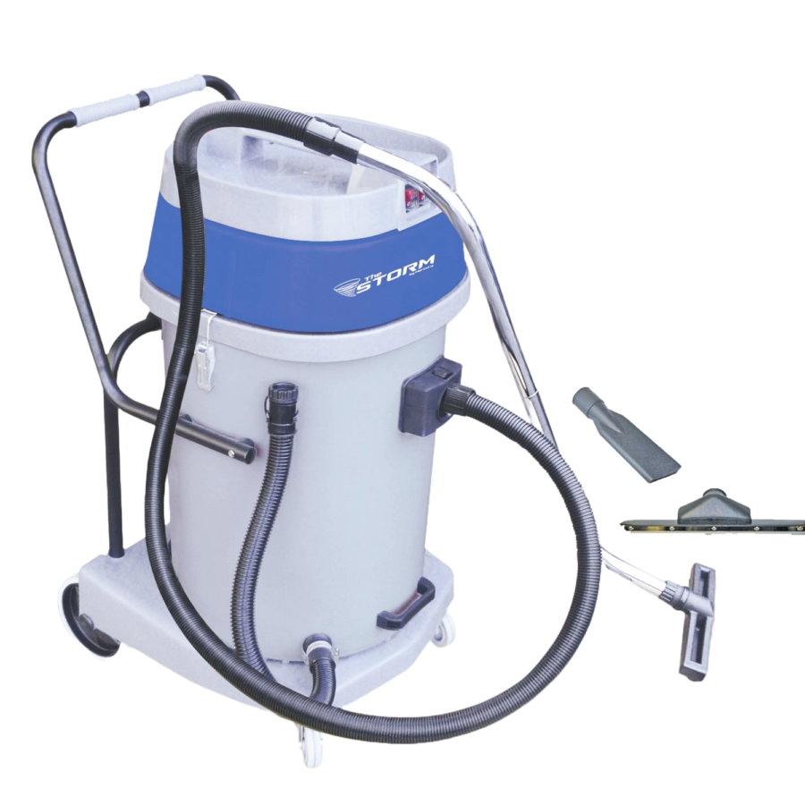 Mercury Floor Machines WVP-20 Storm Wet/Dry Tank Vacuum with Tools Dual Motor 20 Gallon Poly Tank Gray