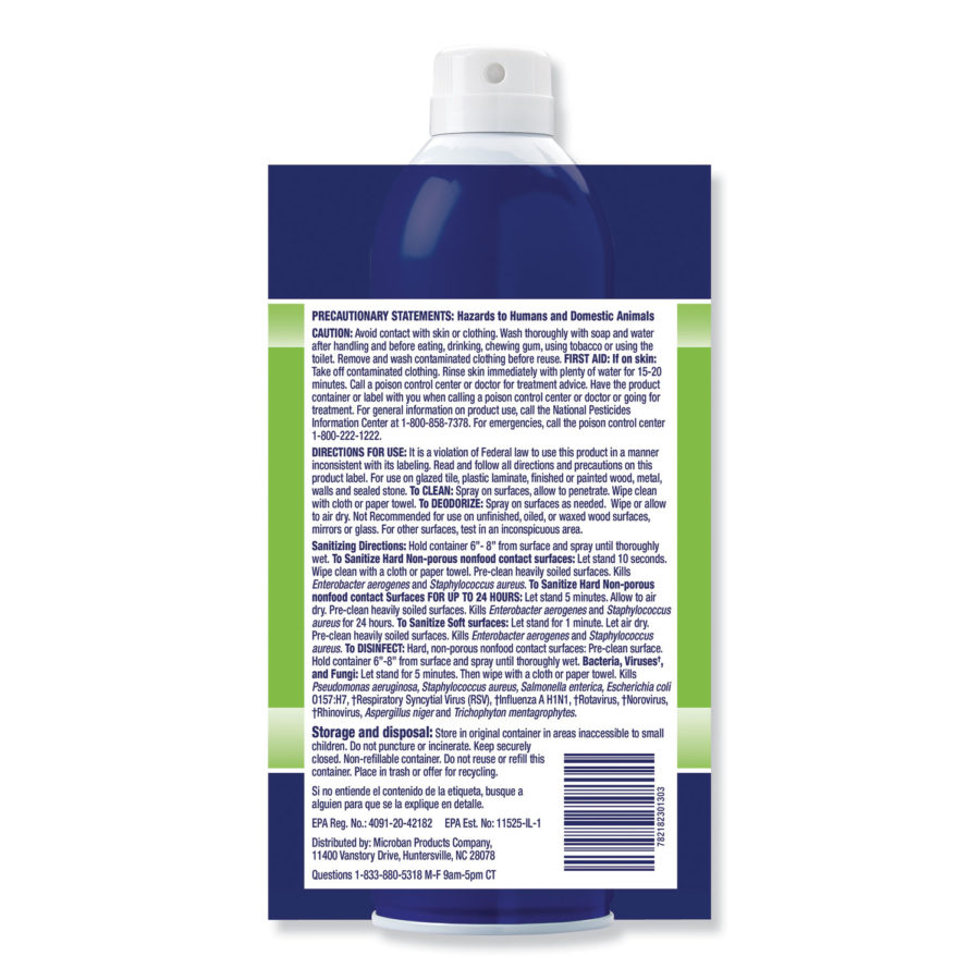 6 Can/Case Microban 24 Hour Sanitizing Spray - Image 4