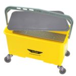 Mop Buckets, Plastic Sieve, Casters, Lid, Handle, 20"Long, Use with Flat Mops