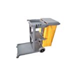 STANDARD JANITOR CART WITH YELLOW BAG WITH LID